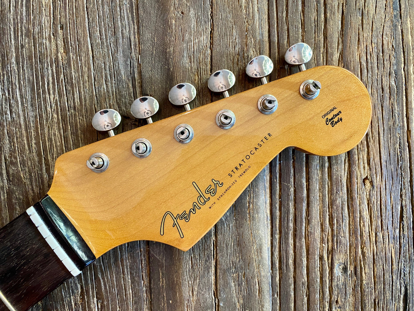 2015 Classic Series Stratocaster Neck + Tuners | Rosewood, Vintage Style Split Post Tuners