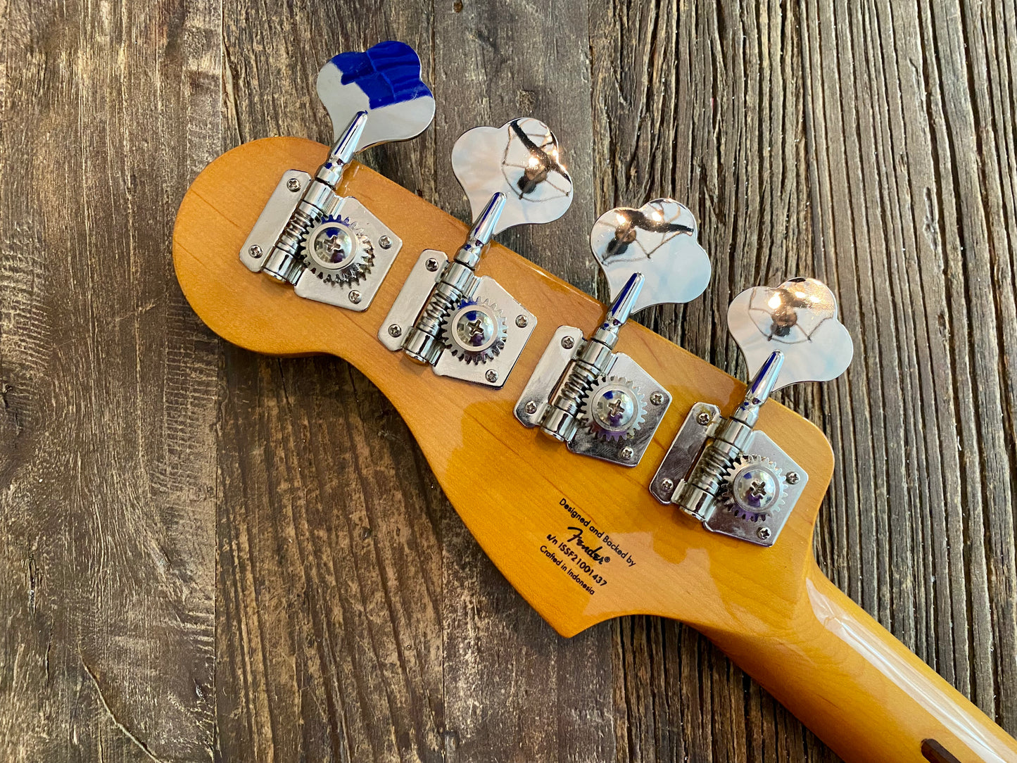 2021 Classic Vibe 70s Precision Bass Neck + Tuners | Black Block Inlays and Binding