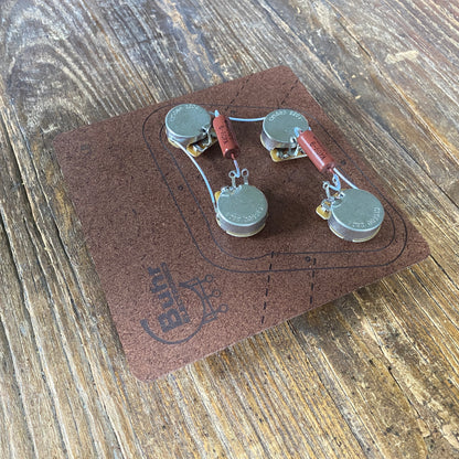 50s Style Les Paul Wiring Kit | WD Music / CTS Custom Taper 550K Potentiometers, NOS Russian K40Y-9 Capacitors