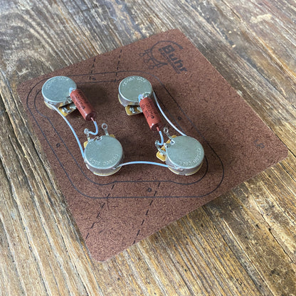 50s Style Les Paul Wiring Kit | WD Music / CTS Custom Taper 550K Potentiometers, NOS Russian K40Y-9 Capacitors