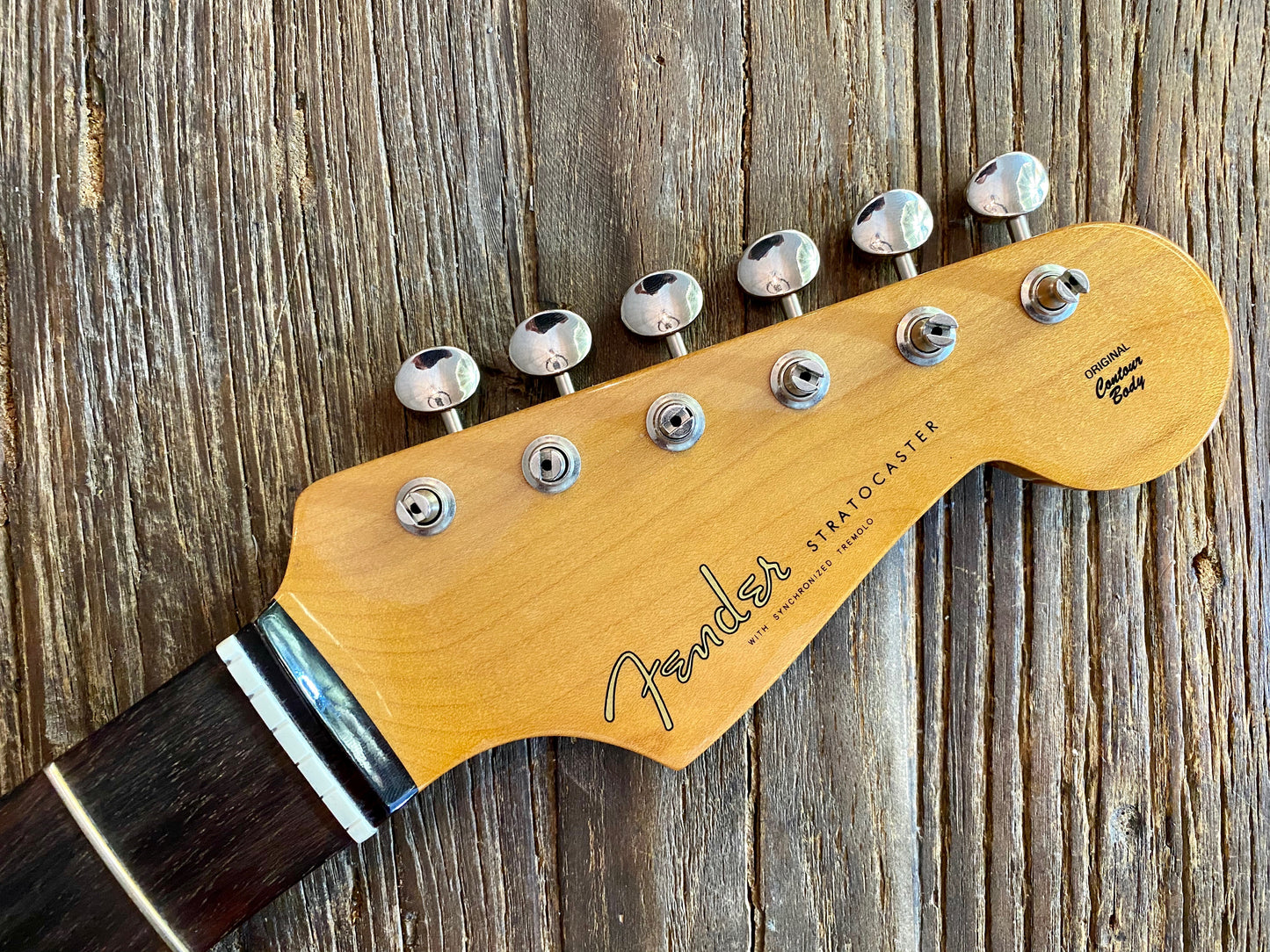 2015 Classic Series Stratocaster Neck + Tuners | Rosewood, Vintage Style Split Post Tuners
