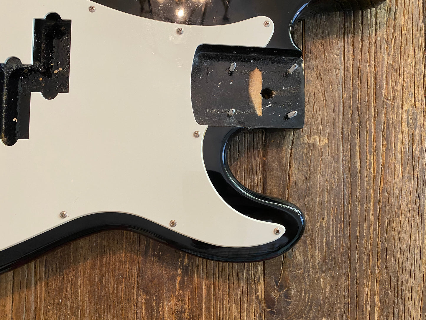 2002 Squier by Fender Affinity P-Bass Body + Hardware | Bridge, Neck Plate, Pickguard