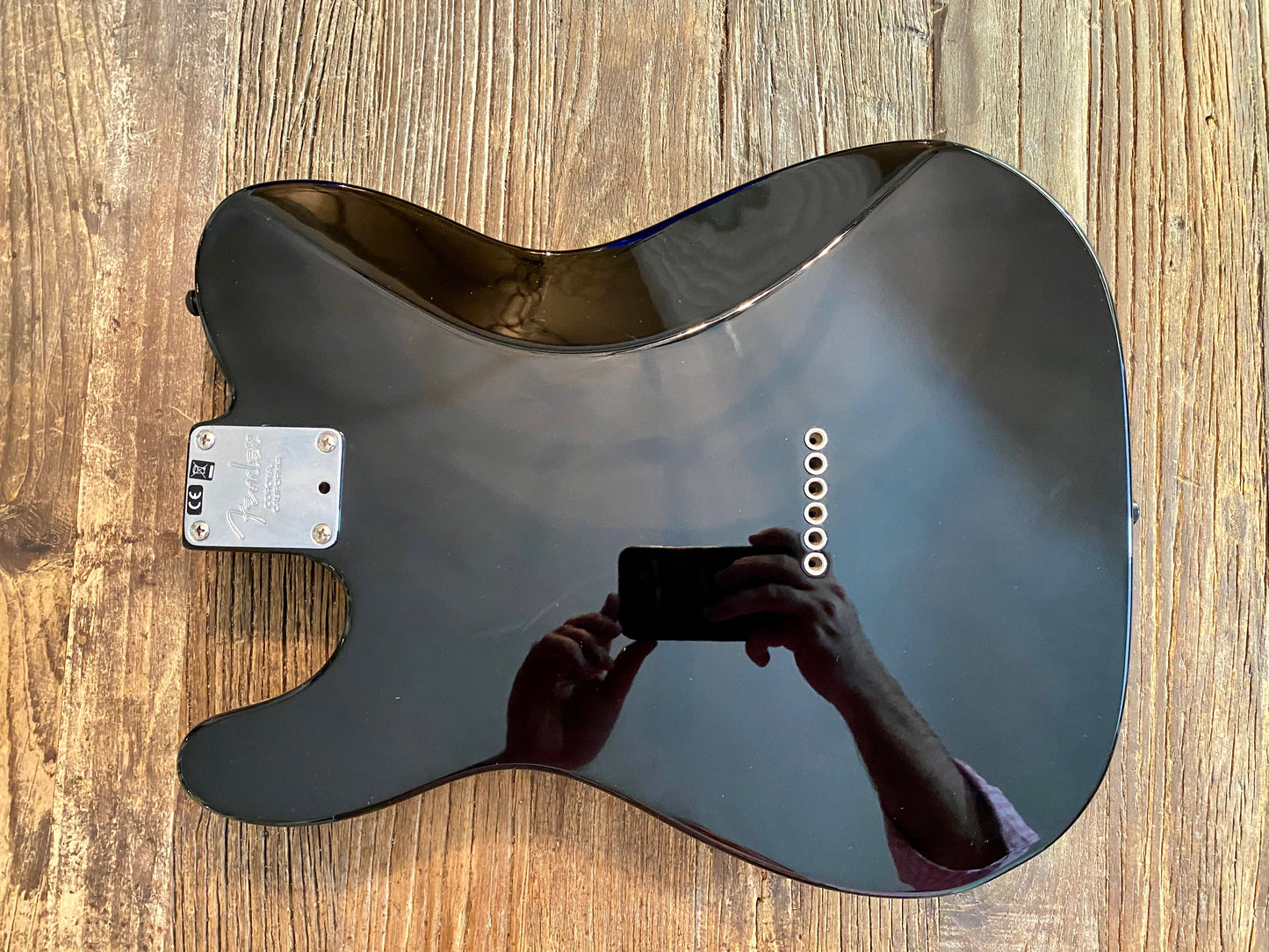 2016 Fender American Professional Deluxe Body + Hardware | Black, 4 lbs 11 oz, Black Schaller Straplocks