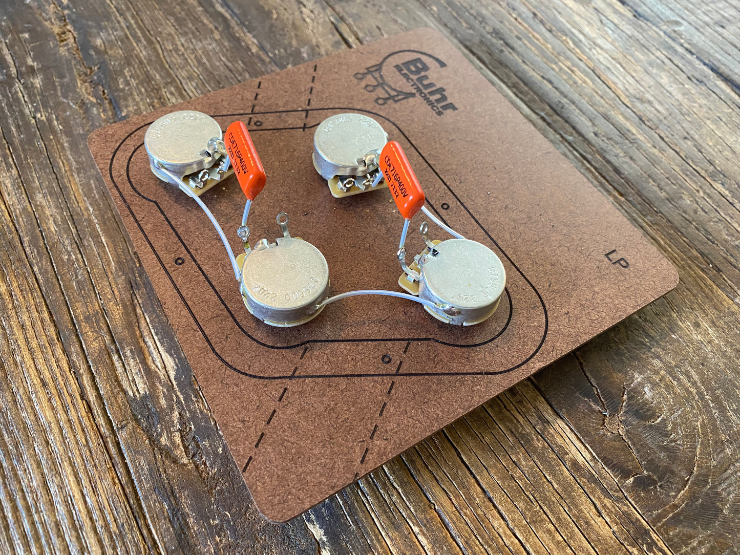 Les Paul 50s Style Wiring Kit | CTS / WD Music Custom Taper Potentiometers, CDE Orange Drop 716P Film Capacitors