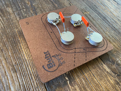 Les Paul 50s Style Wiring Kit | CTS / WD Music Custom Taper Potentiometers, CDE Orange Drop 716P Film Capacitors