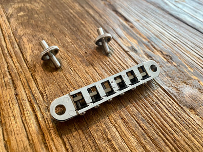 Gibson USA Tune-O-Matic Bridge and Stop Bar Set Complete with Adjustment Studs | Chrome