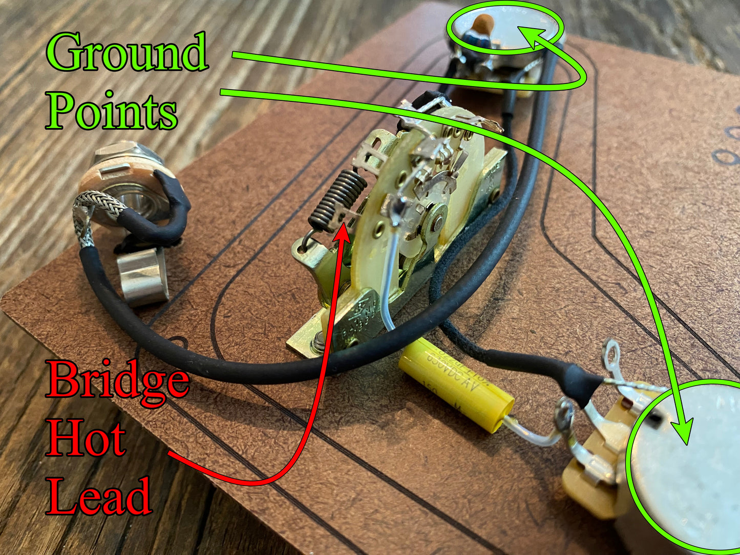 PRS Basic 3-Way Blade "Modern" Style Wiring Kit | CTS 450G Potentiometers, CRL 3-Way, Mallory 150 Film Capacitors