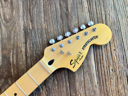 2014 Squier Vintage Modified 70s Stratocaster Neck + Tuners | Gloss maple, Big CBS Headstock