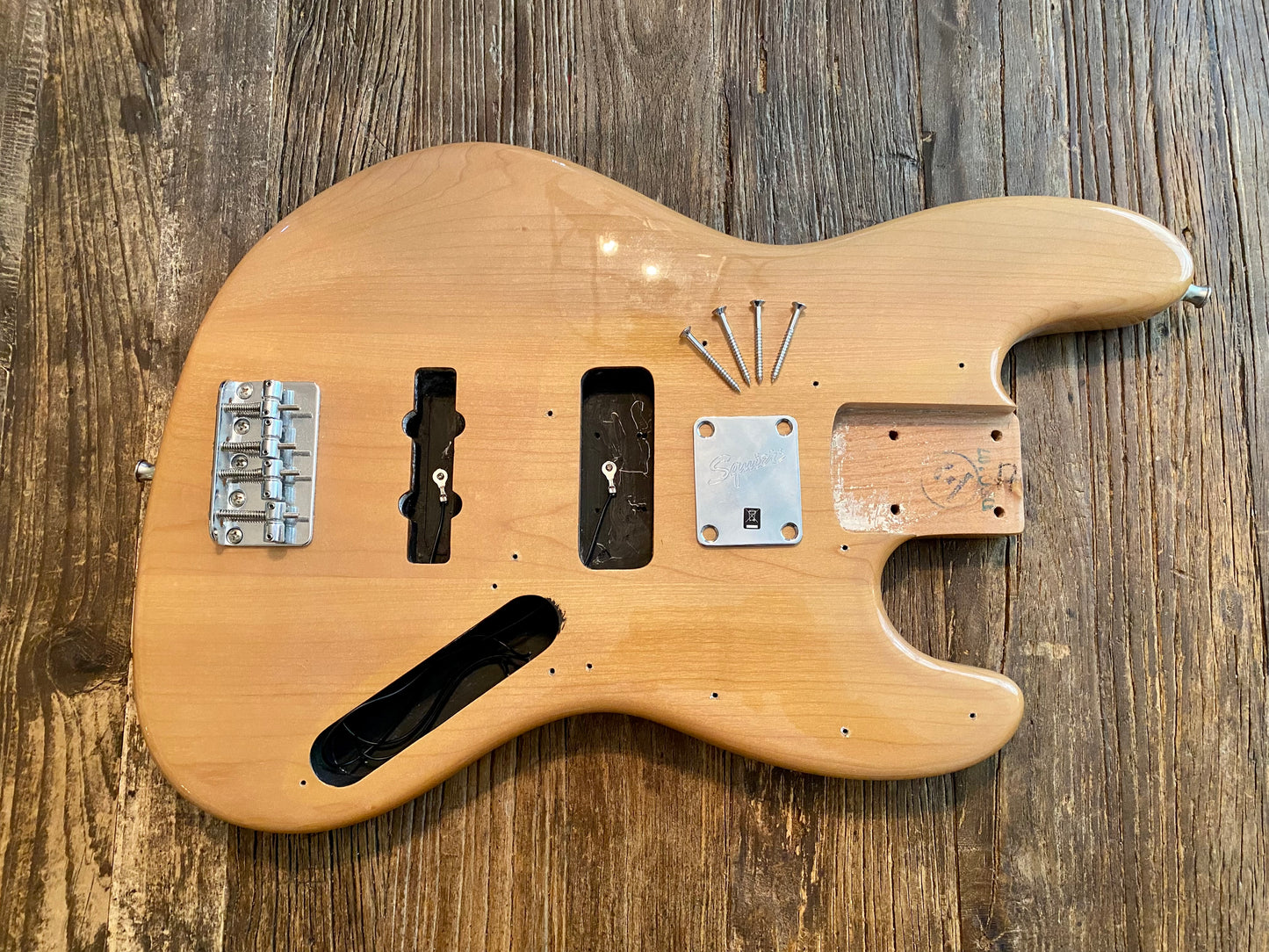 2008 Vintage Modified Jazz Bass Body + Hardware | Natural Finish, 5 lbs 13 oz
