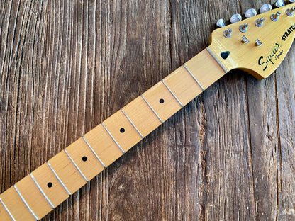 2014 Squier Vintage Modified 70s Stratocaster Neck + Tuners | Gloss maple, Big CBS Headstock